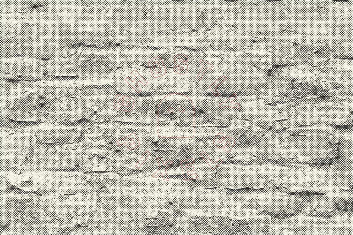 半色调砖墙&石墙纹理 Halftone Brick & Stone Wall Textures 图片素材 sucaiwan.com