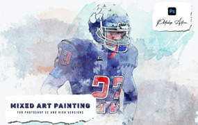 混合艺术绘画效果PS动作 Mixed Art Painting Photoshop Action