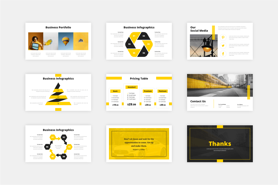 现代多用途Google幻灯片设计模板 Gundala – Modern Multipurpose Google Slides 幻灯图表 sucaiwan.com