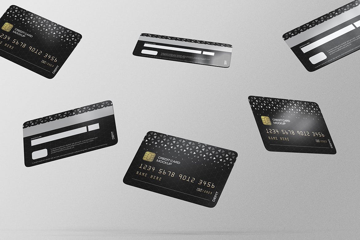 储蓄卡银行卡设计展示样机psd模板 Credit Card Mockups 样机素材 sucaiwan.com