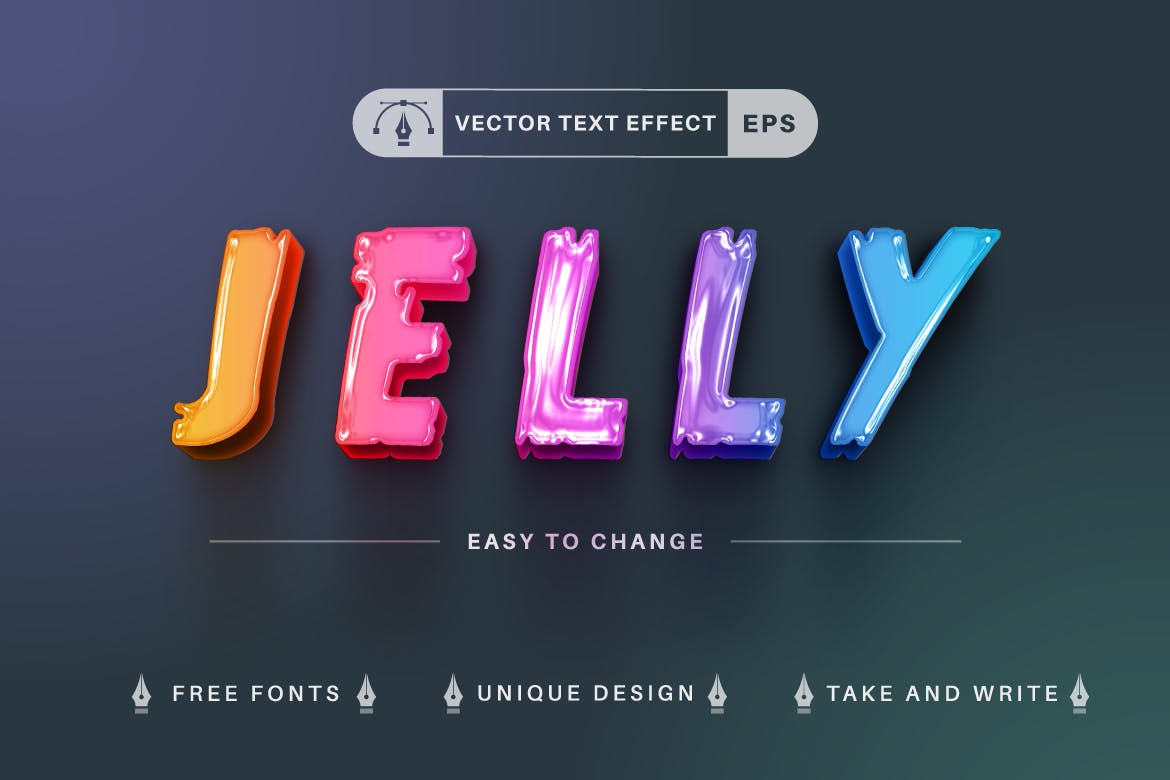 10种渐变彩虹矢量文字效果字体样式 Set 10 Rainbow Editable Text Effects, Font Styles 插件预设 sucaiwan.com