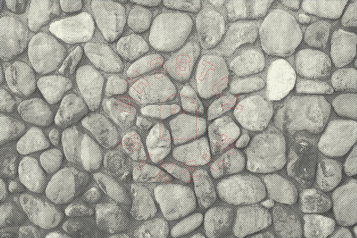 半色调砖墙&石墙纹理 Halftone Brick & Stone Wall Textures 图片素材 sucaiwan.com