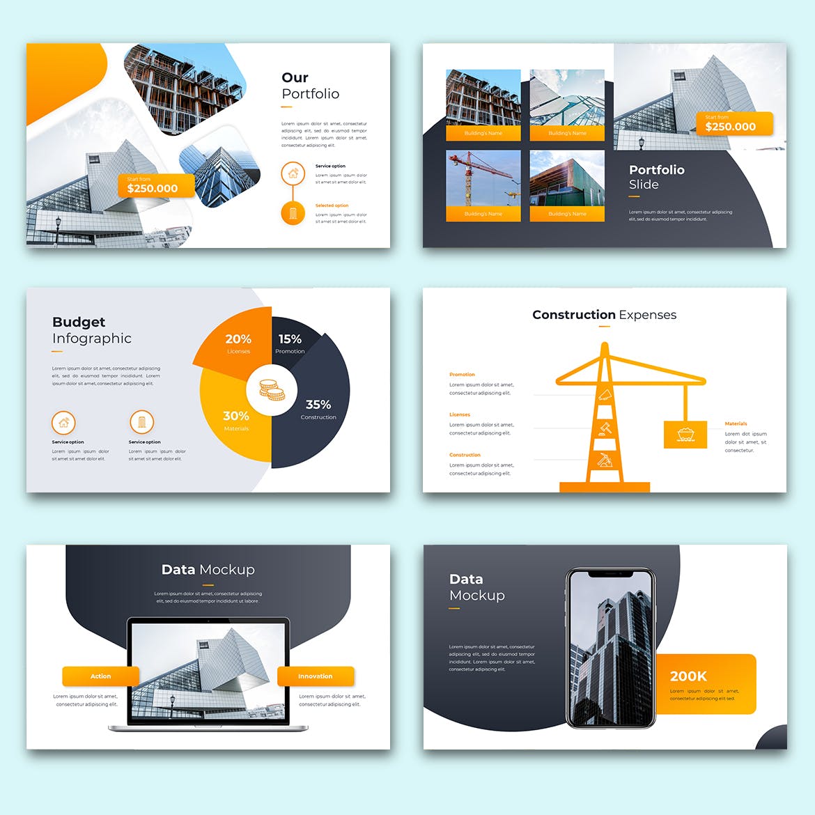 建筑构造Keynote幻灯片设计模板 CORR – Constructions Keynote Template 幻灯图表 sucaiwan.com