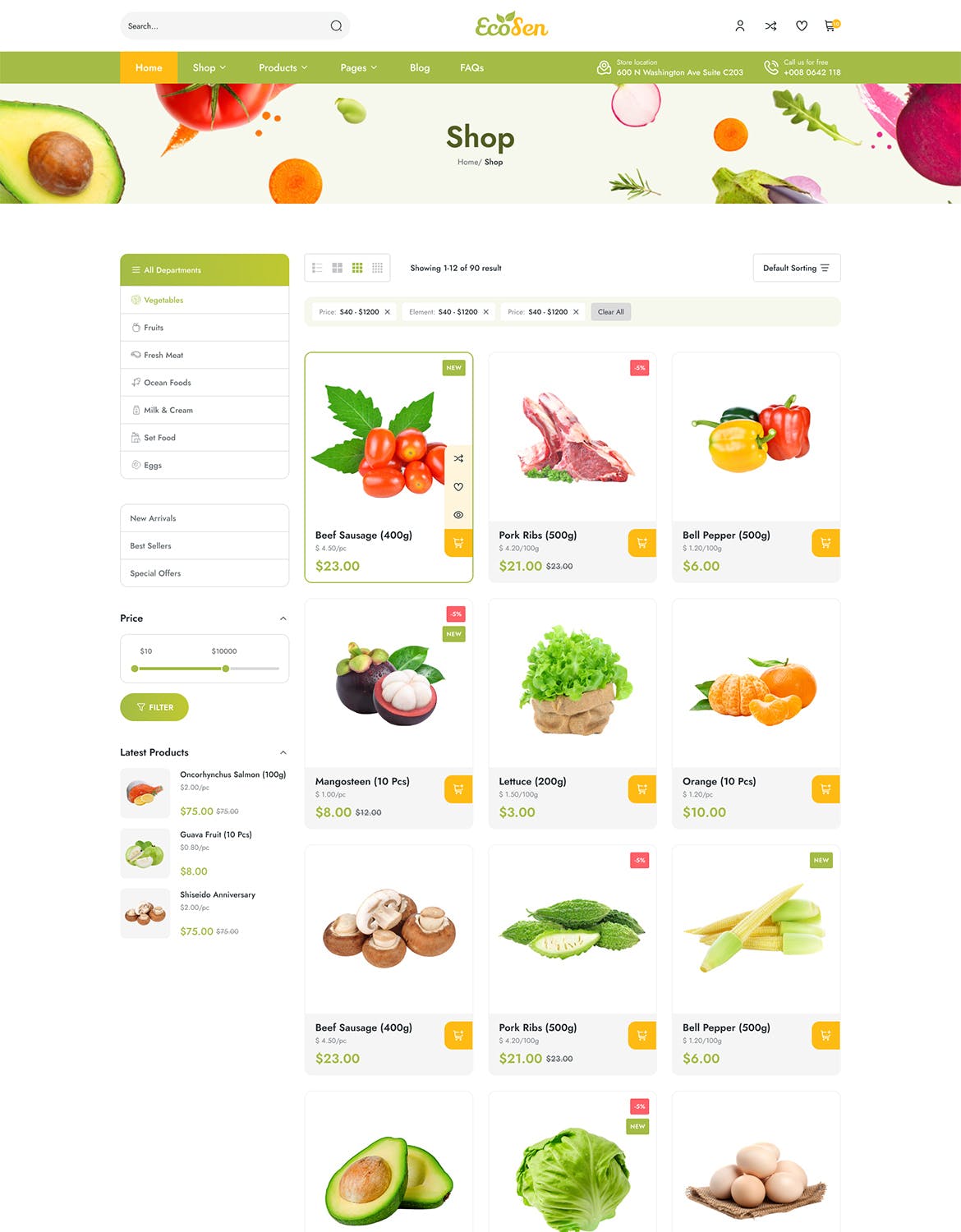 有机商店电子商务网站布局UI设计fig模板 EcoSen – Organic Store eCommerce Figma Template APP UI sucaiwan.com