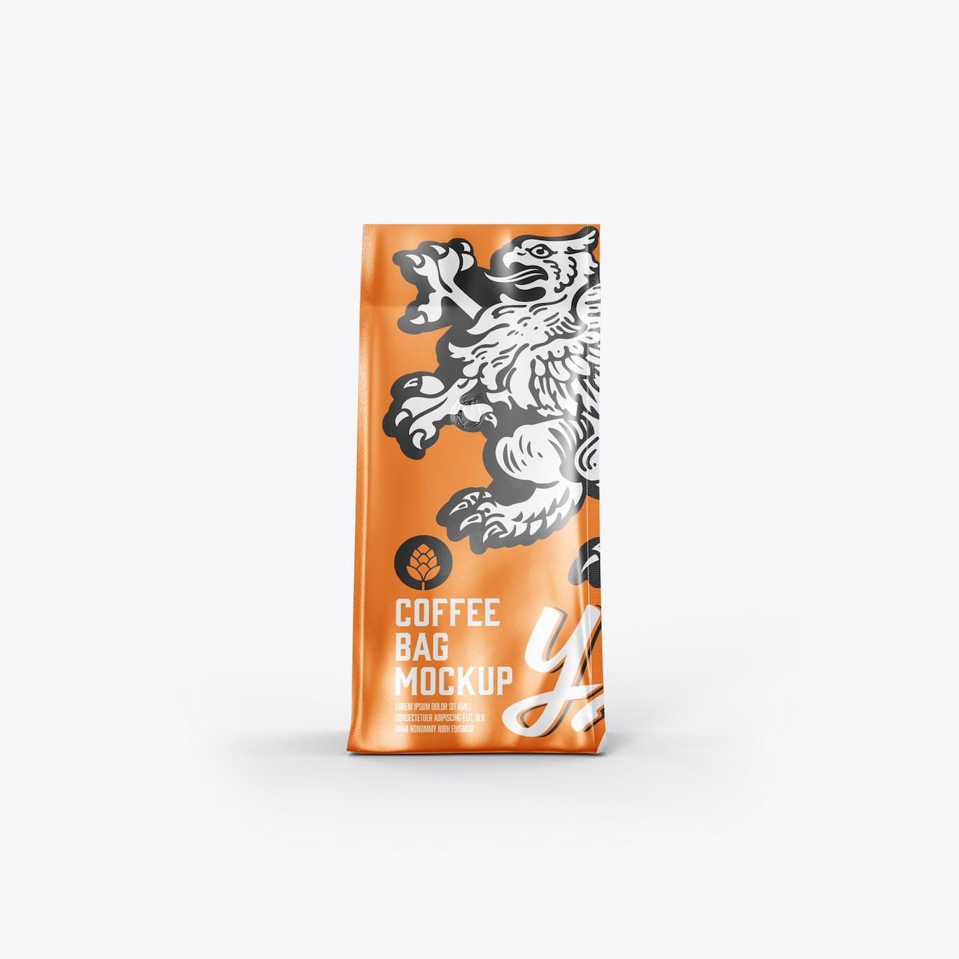 金属纸咖啡袋包装展示样机图 Set Metallic Paper Coffee Bag Mockup 样机素材 sucaiwan.com