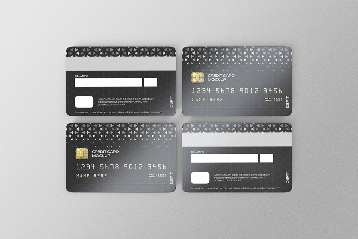 信用卡正反面设计展示样机psd模板 Credit Card Mockups 样机素材 sucaiwan.com