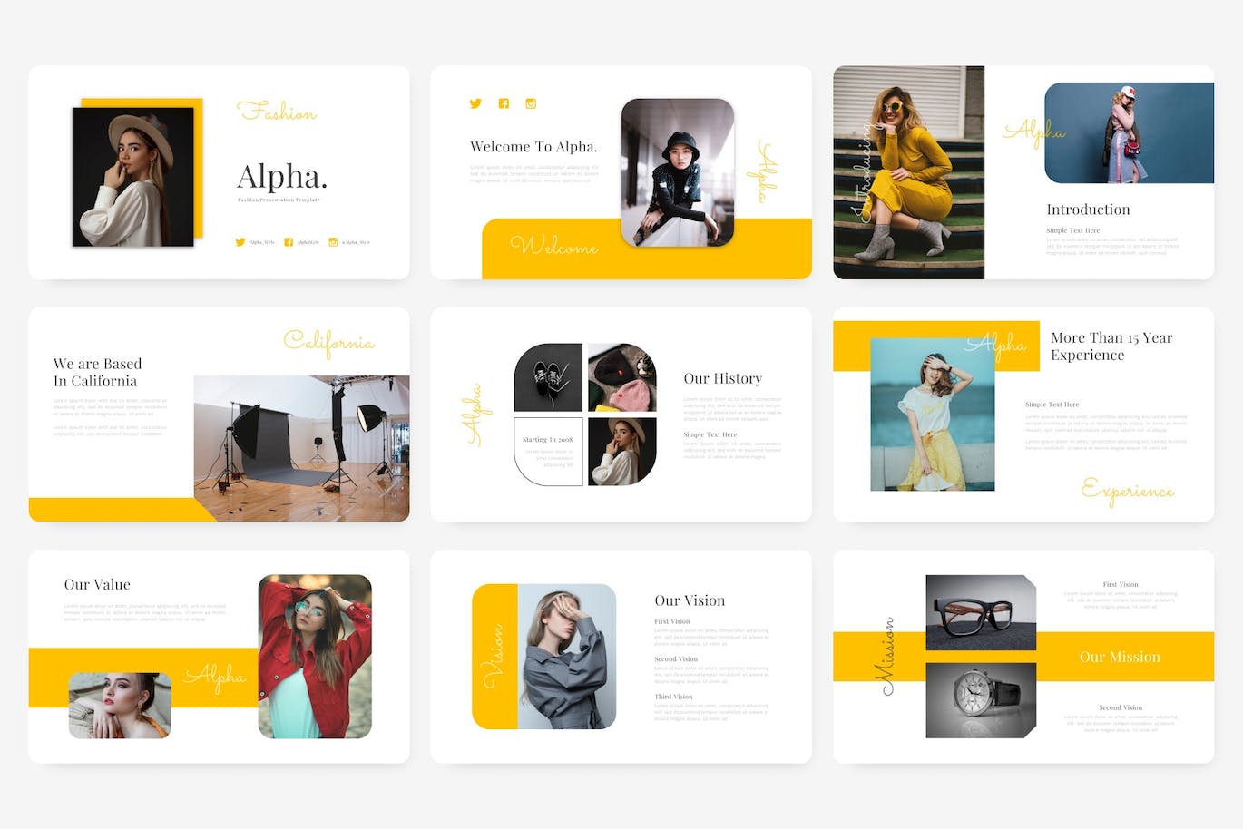 时尚模特摄影Keynote幻灯片创意模板 Alpha – Fashion Keynote Template 幻灯图表 sucaiwan.com