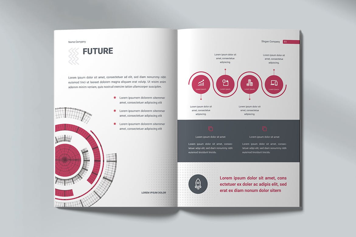 公司简介宣传杂志模板 Company Profile 幻灯图表 sucaiwan.com