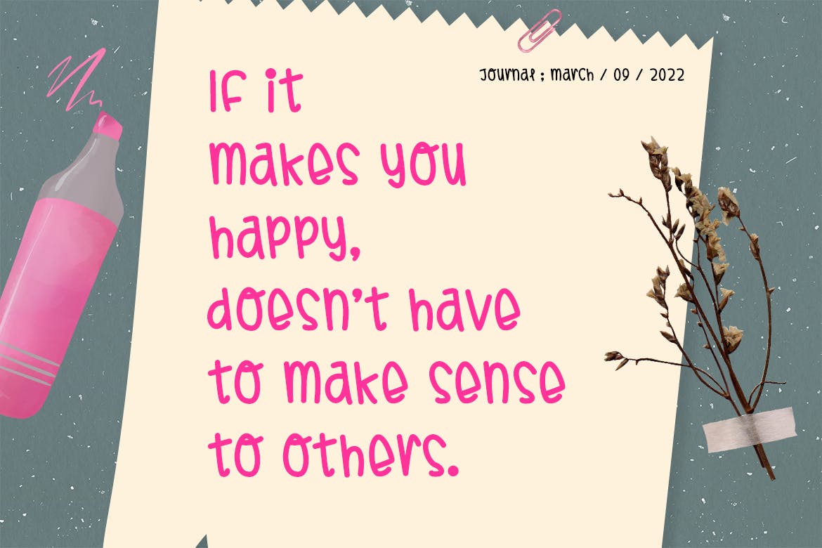 右倾斜个性衬线字体素材 Teen Days – Girly Kids Font 设计素材 第9张-素材湾丨精选海外优质设计素材资源 右倾斜个性衬线字体素材 Teen Days – Girly Kids Font 设计素材 sucaiwan.com