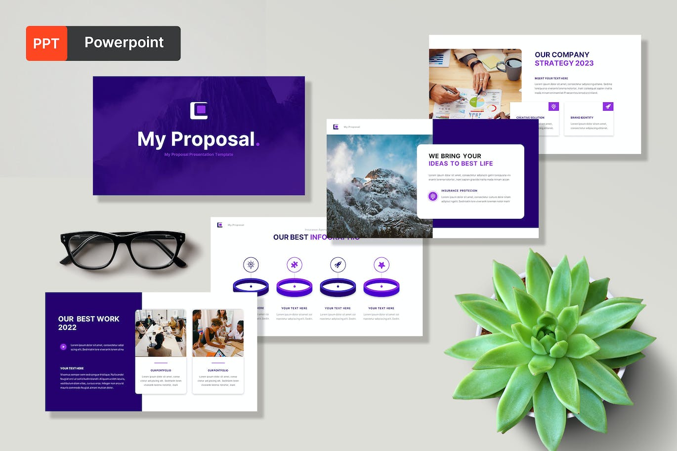 企业提案方案演示PPT模板 My Proposal Powerpoint Presentation Template 幻灯图表 sucaiwan.com