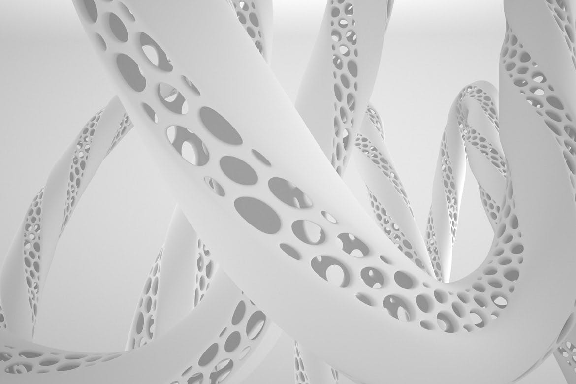 白色抽象生物形态背景素材v2 Biomorphic Backgrounds 2 图片素材 sucaiwan.com