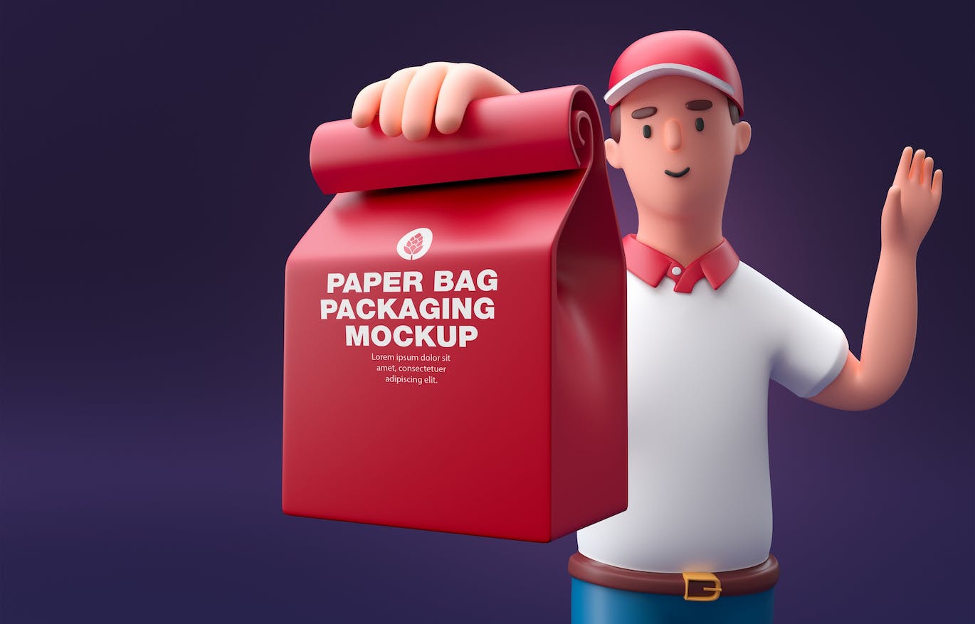 食品交付配送外卖品牌样机图psd素材 Set Fast Delivery Food Concept Mockup 样机素材 sucaiwan.com