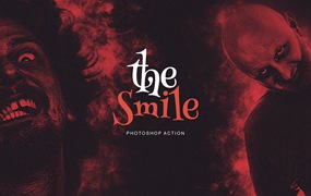 万圣节恐怖效果照片处理Photoshop动作 The Smile Photoshop Action