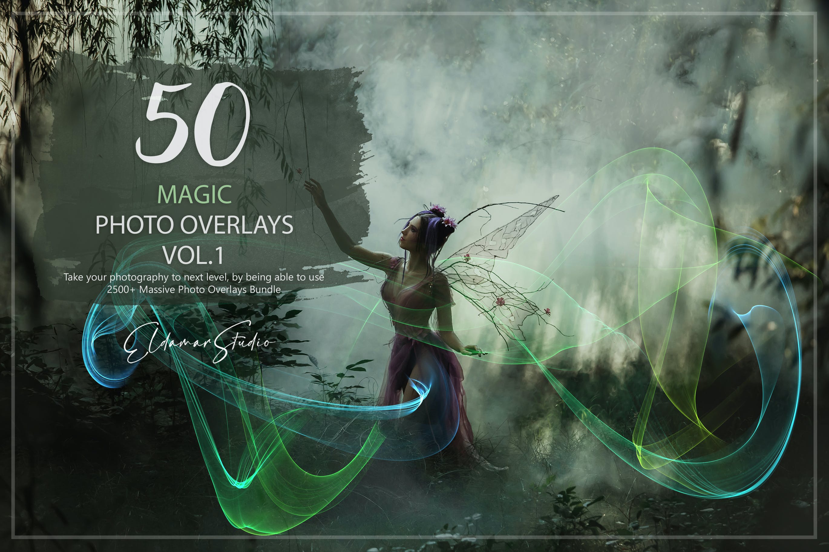 50个魔法彩色波浪线条照片叠层背景素材v1 50 Magic Photo Overlays – Vol. 1 图片素材 sucaiwan.com