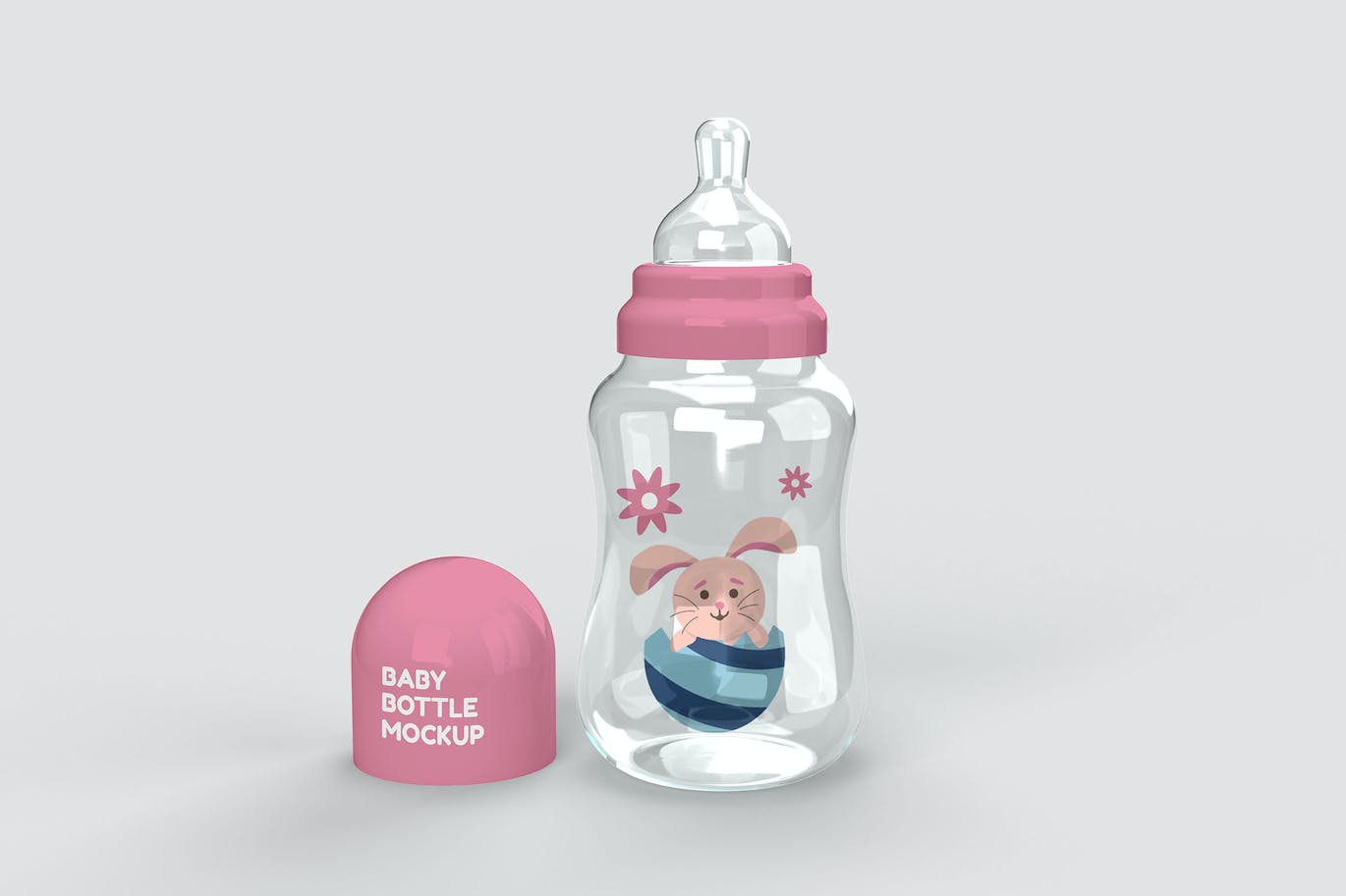 婴儿奶瓶图案Logo设计样机图 Baby Bottle Mockup 样机素材 sucaiwan.com