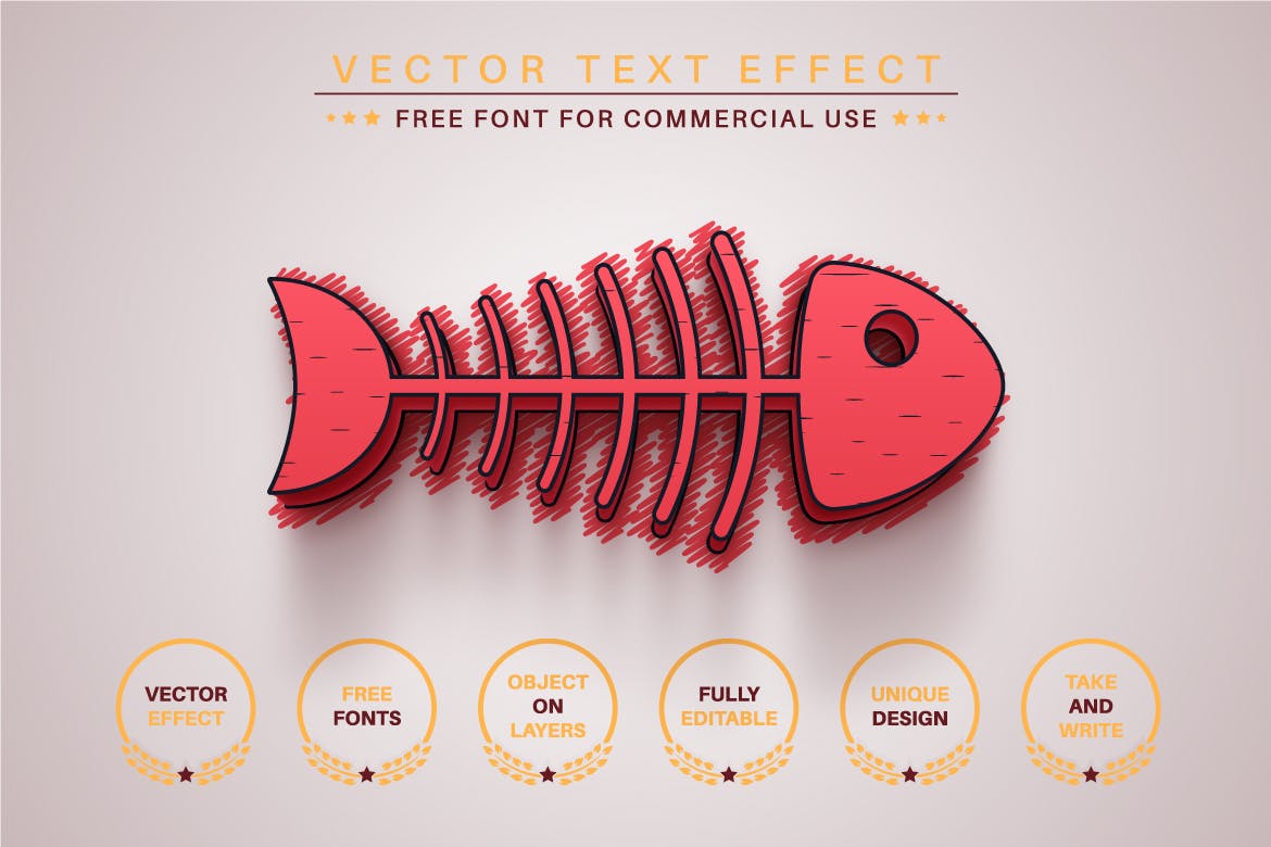 红色线条矢量文字效果字体样式 Pink Heart – Editable Text Effect, Font Style 插件预设 sucaiwan.com