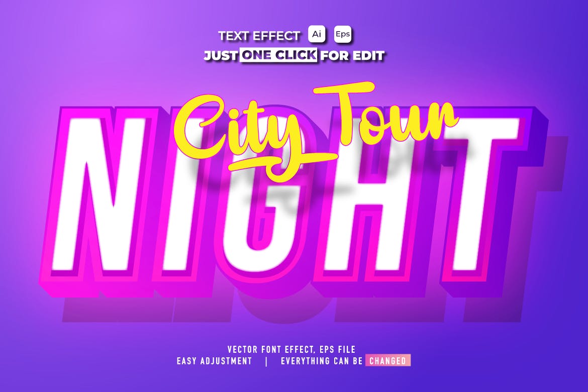 渐变赛博朋克矢量文本/文字效果样式素材v32 Text Effect Vol 32 插件预设 sucaiwan.com