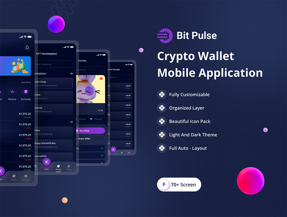 加密钱包App移动应用程序UI套件 APP UI sucaiwan.com