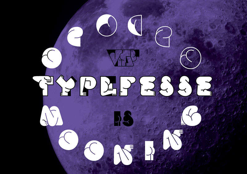 Typefesse有趣的“翘臀”字体，免费可商用 设计素材 sucaiwan.com