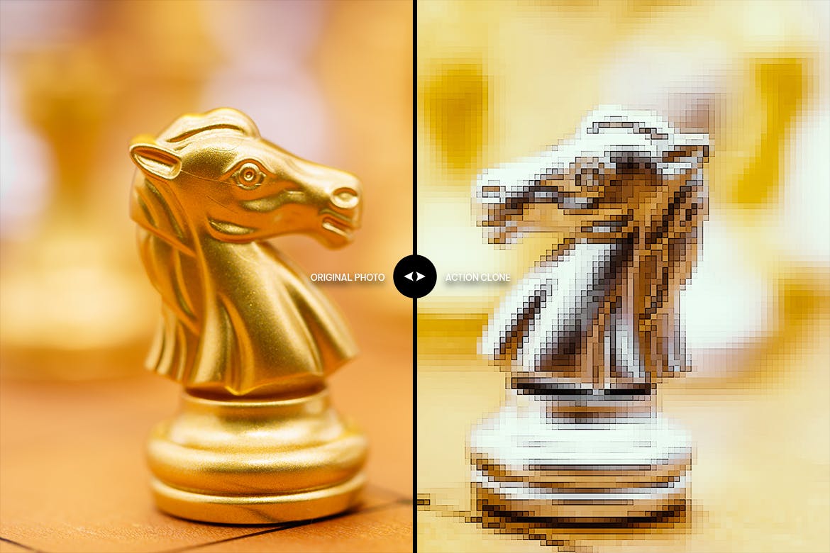 复古像素效果照片处理PS动作 Retro Pixel Photoshop Action 插件预设 sucaiwan.com