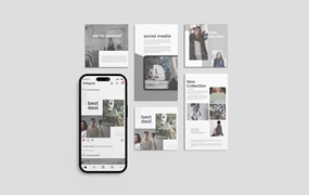 INS贴图&故事页面手机屏幕样机psd模板v1 XFA – Social Media Mockup V1