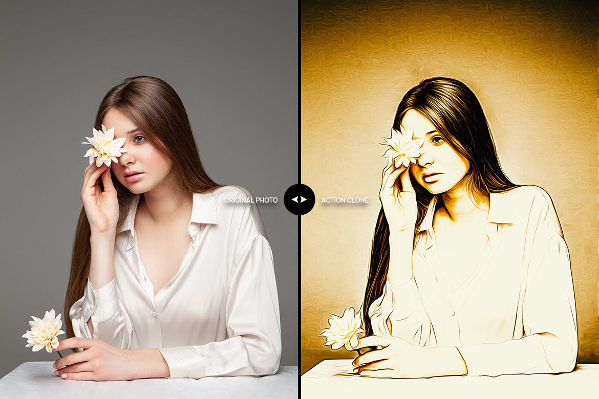 写实绘画效果照片处理PS动作 Terminal Realistic Painting Photoshop Action 插件预设 sucaiwan.com