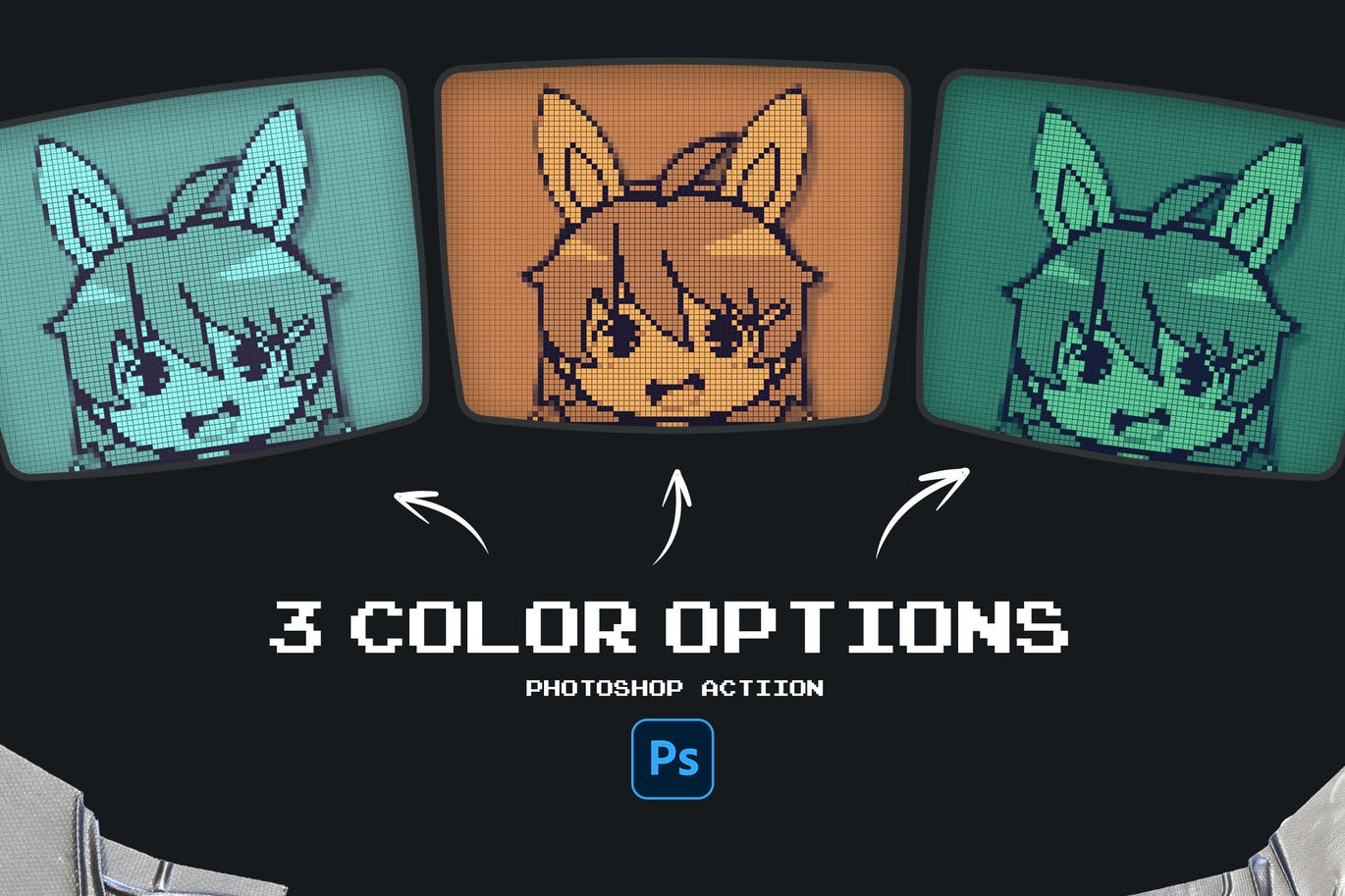 复古像素效果照片处理PS动作 Retro Phone Photoshop Action 插件预设 sucaiwan.com