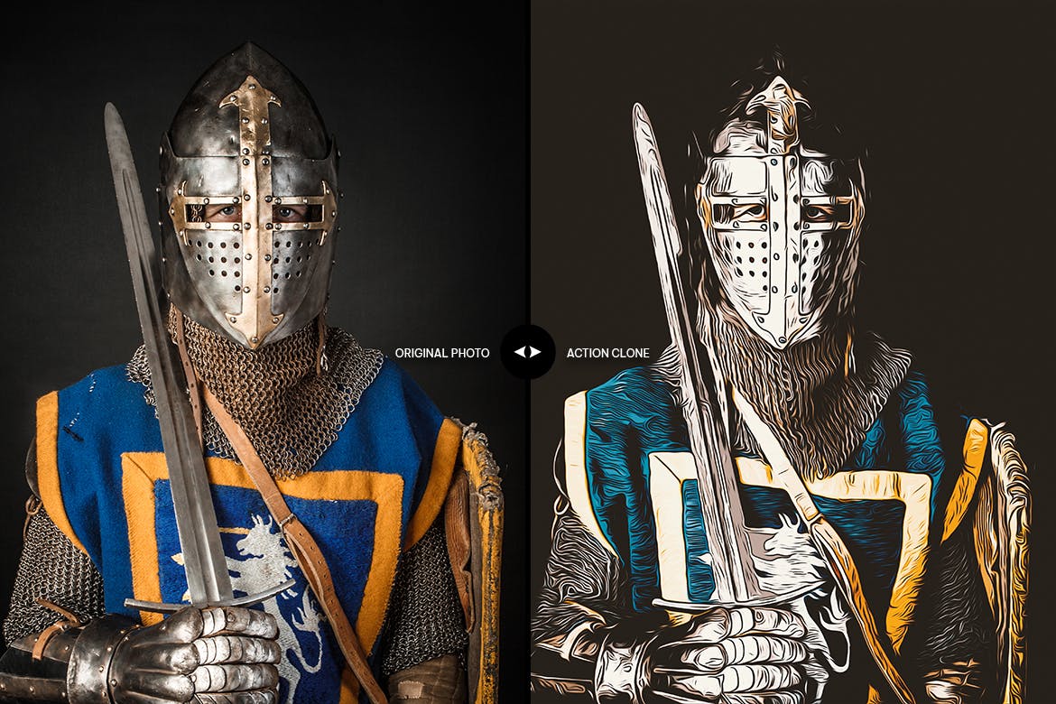 高级混合矢量油画效果照片处理PS动作 Premium Mixed Vector Photoshop Action 插件预设 sucaiwan.com