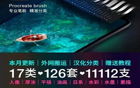 Procreate全套通用笔刷合集，附入门视频教程
