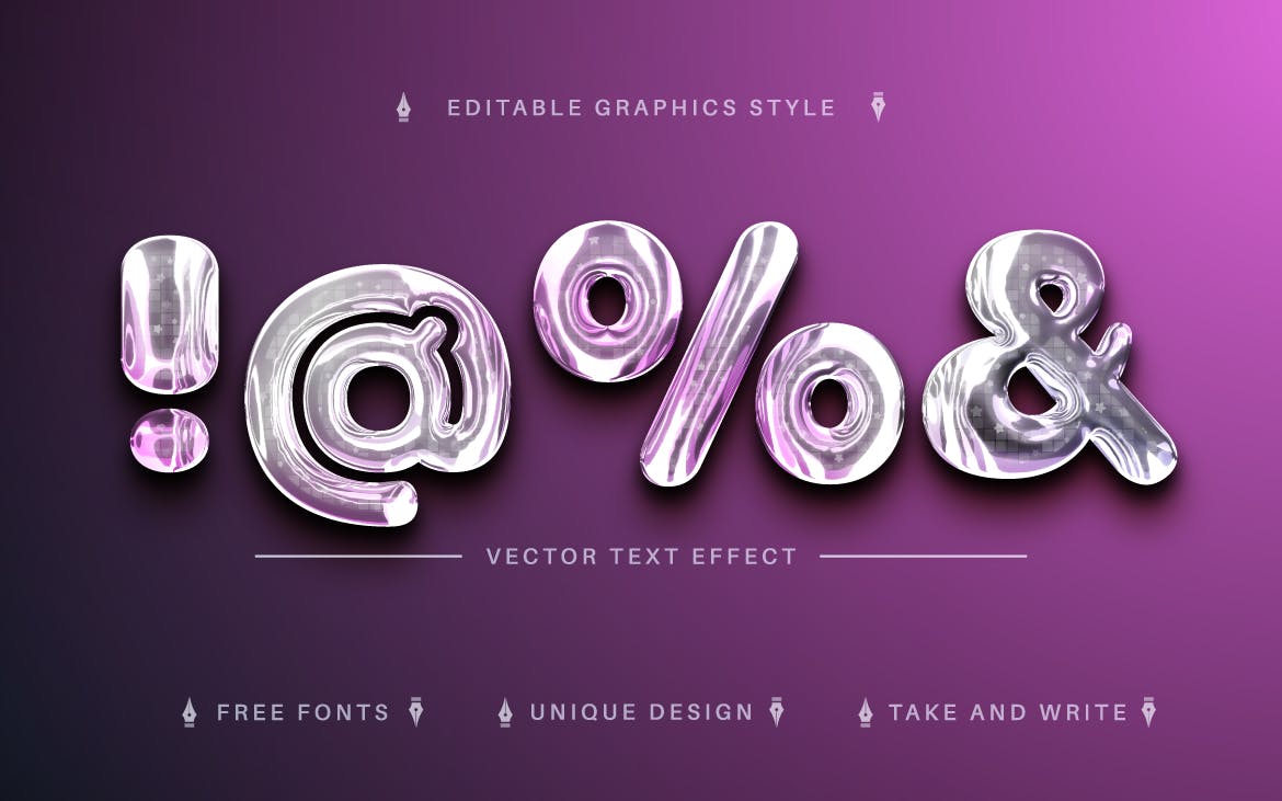 半透明全息矢量文字效果字体样式 Holo – Editable Text Effect, Font Style 插件预设 sucaiwan.com