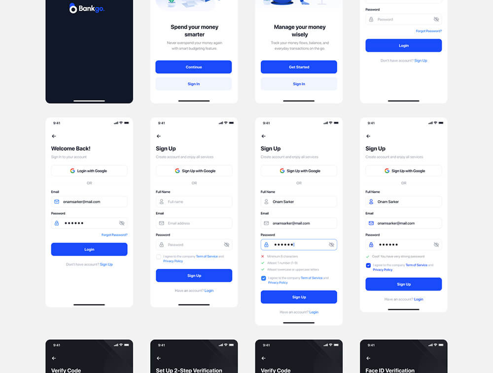 适用于电子钱包和金融行业的现代App UI设计套件 APP UI sucaiwan.com