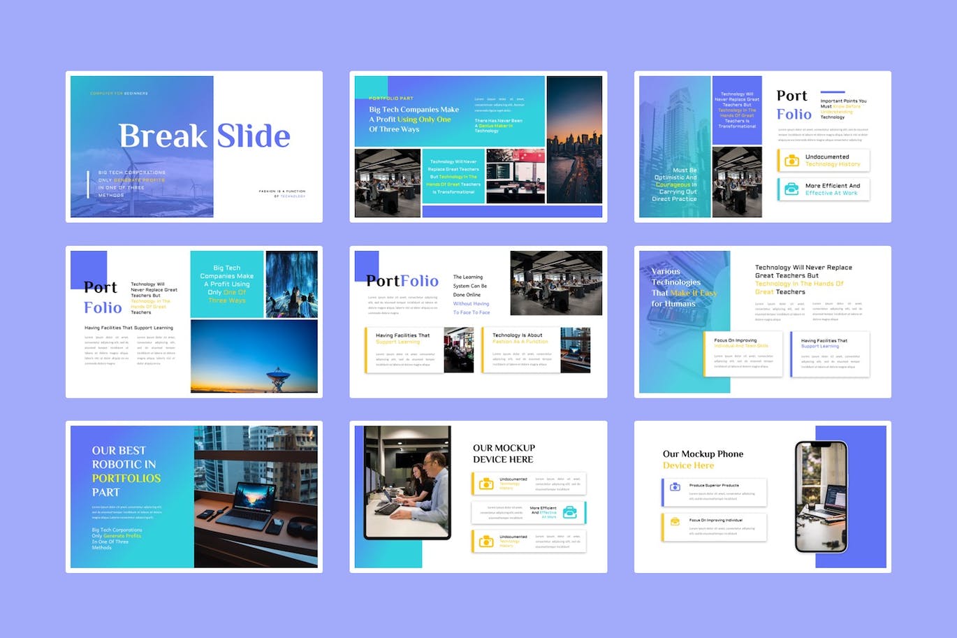 技术和商业谷歌幻灯片模板下载 Teknikal – Technology and Business Google Slide 幻灯图表 sucaiwan.com