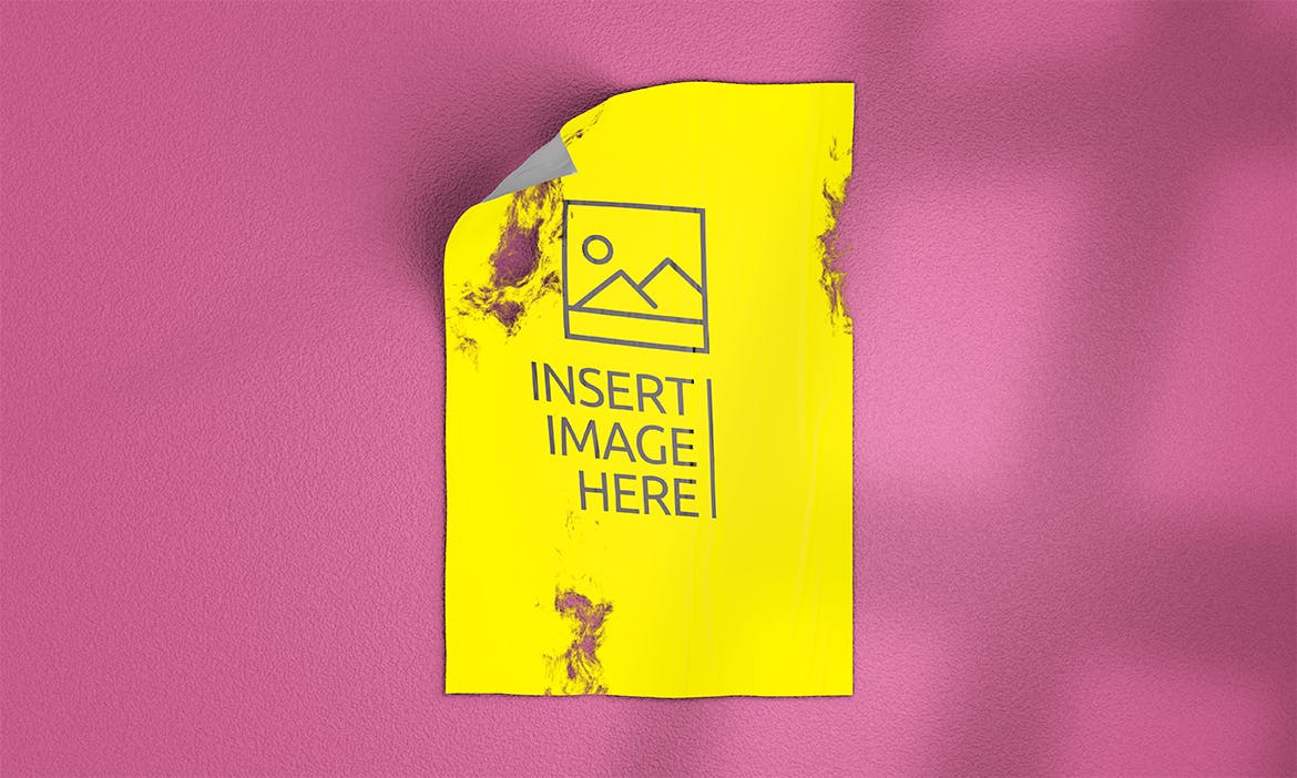 残缺损坏海报展示样机图 Poster Damage Mockup 样机素材 sucaiwan.com