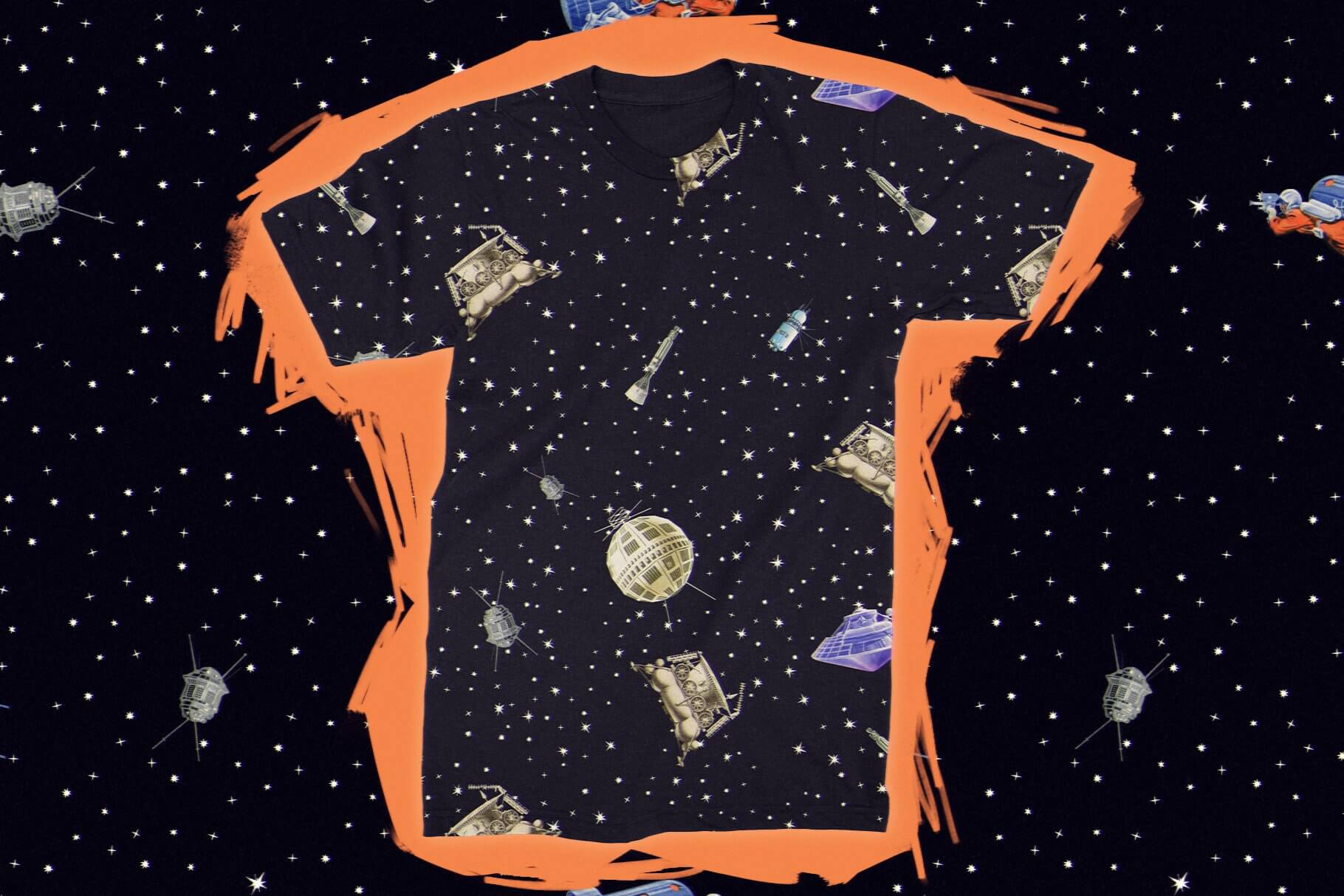 苏联启发复古宇航员太空外星UFO衣服杯子贴纸徽章海报图形元素JPG&PNG素材&Pat图案样式 图片素材 sucaiwan.com
