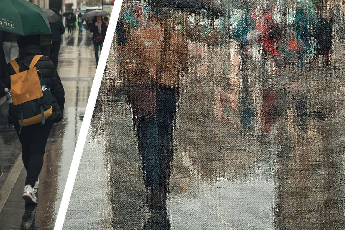 油漆绘画效果生成PS动作 IMPRESSION Painting Action for Photoshop 插件预设 sucaiwan.com