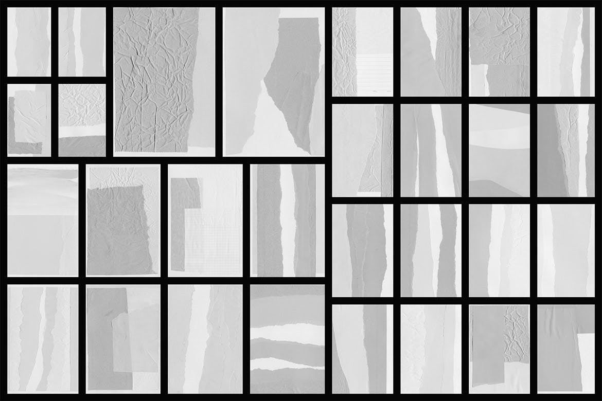 白色拼贴纸纹理素材 Collage White Paper Textures 图片素材 sucaiwan.com
