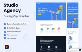 工作室代理网站着陆页设计模板 Kravt – Studio Agency Landing Page
