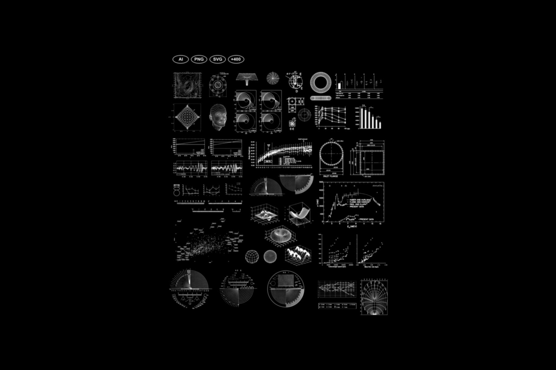 400+抽象艺术未来赛博朋克机甲风曼荼罗面具包装图标几何形状PNG&SVG&AI素材 图片素材 sucaiwan.com