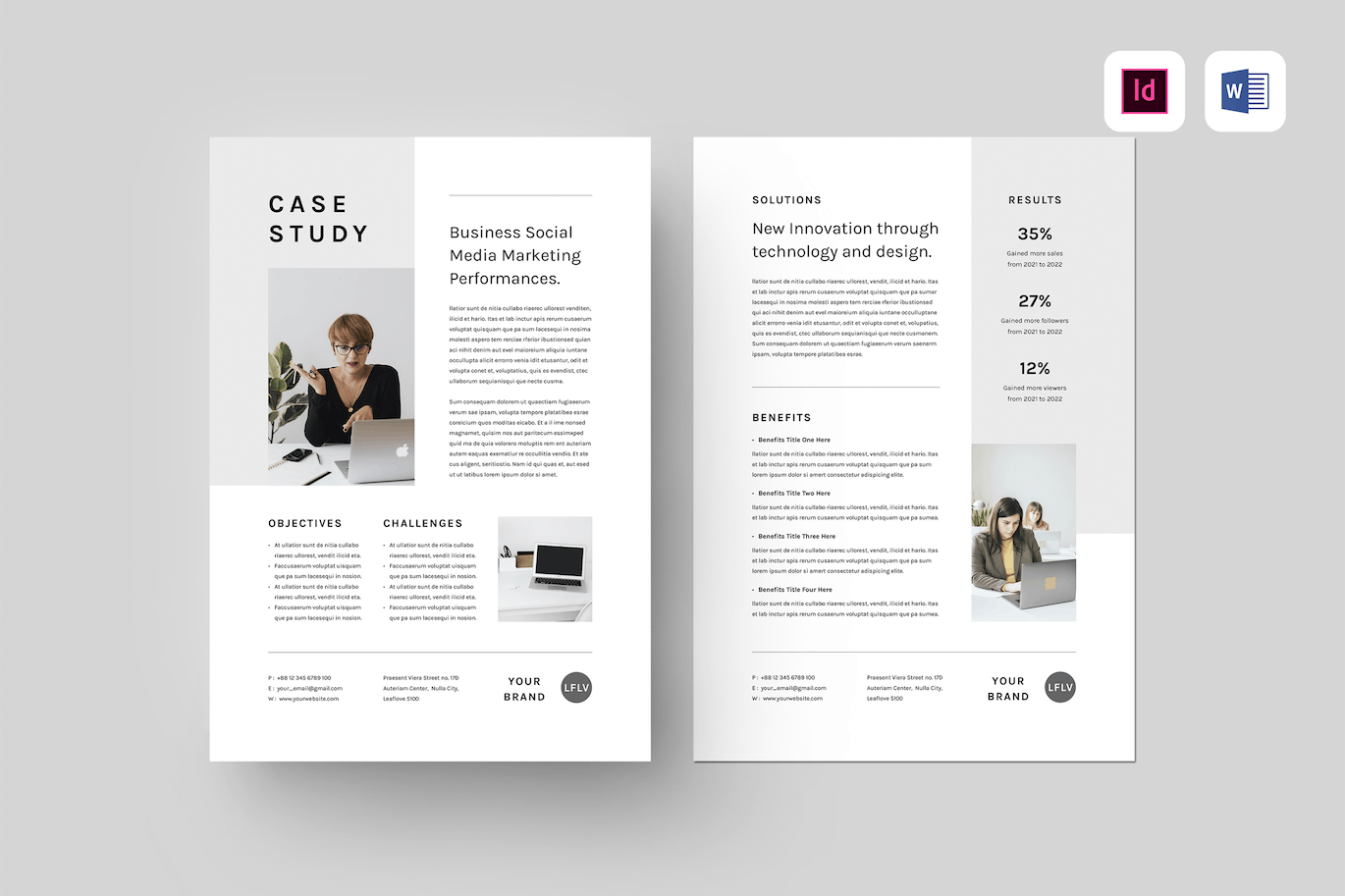 案例研究文档海报设计模板 Case Study | MS Word & Indesign 幻灯图表 第1张-素材湾丨精选海外优质设计素材资源 案例研究文档海报设计模板 Case Study | MS Word & Indesign 幻灯图表 sucaiwan.com