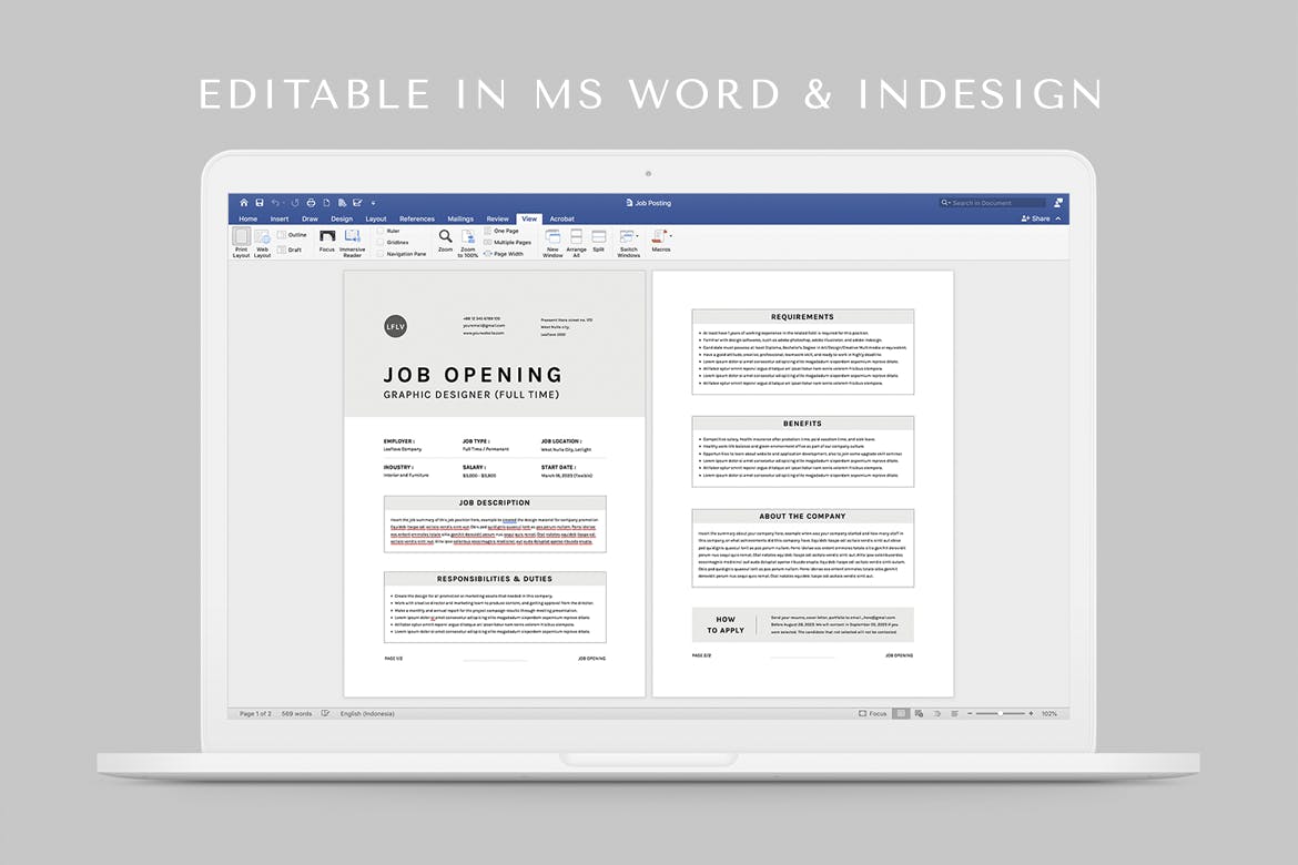 工作岗位发布传单模板 Job Posting Template 设计素材 sucaiwan.com