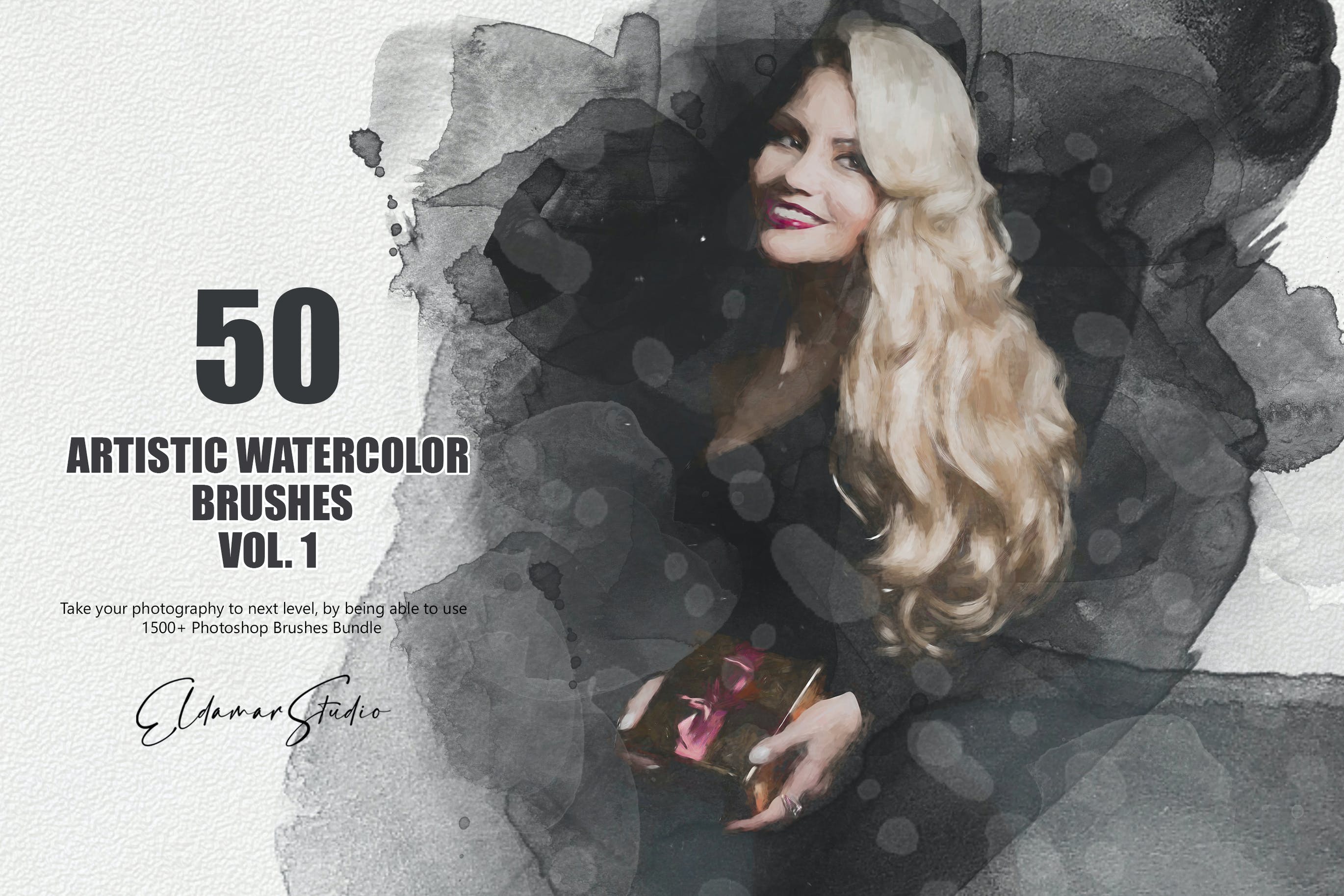 50个艺术水彩ps笔刷v1 50 Artistic Watercolor Brushes – Vol. 1 笔刷资源 sucaiwan.com