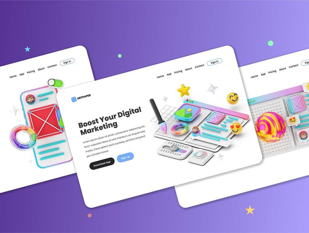 用户界面&图形设计3D图标和插画 图标素材 sucaiwan.com