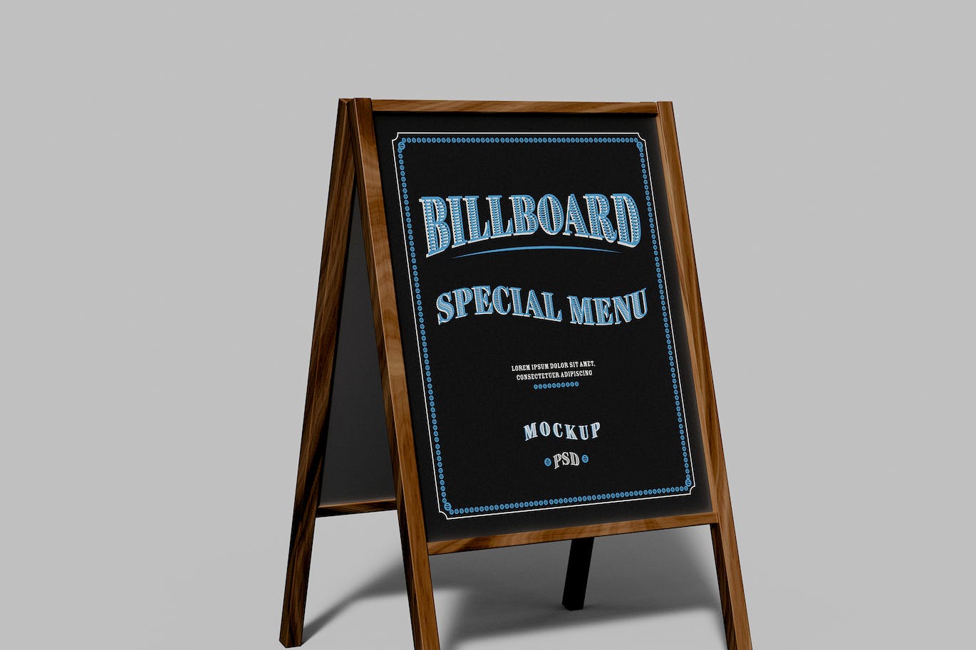 A字黑板广告牌样机psd模板 Billboard Mockup 样机素材 sucaiwan.com