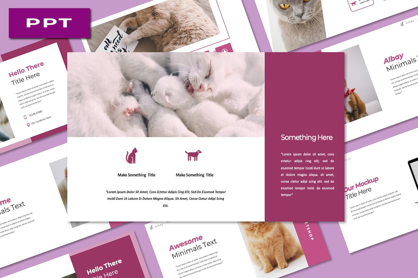 宠物种类介绍Powerpoint模板下载 Albay Petshop PowerPoint 幻灯图表 sucaiwan.com