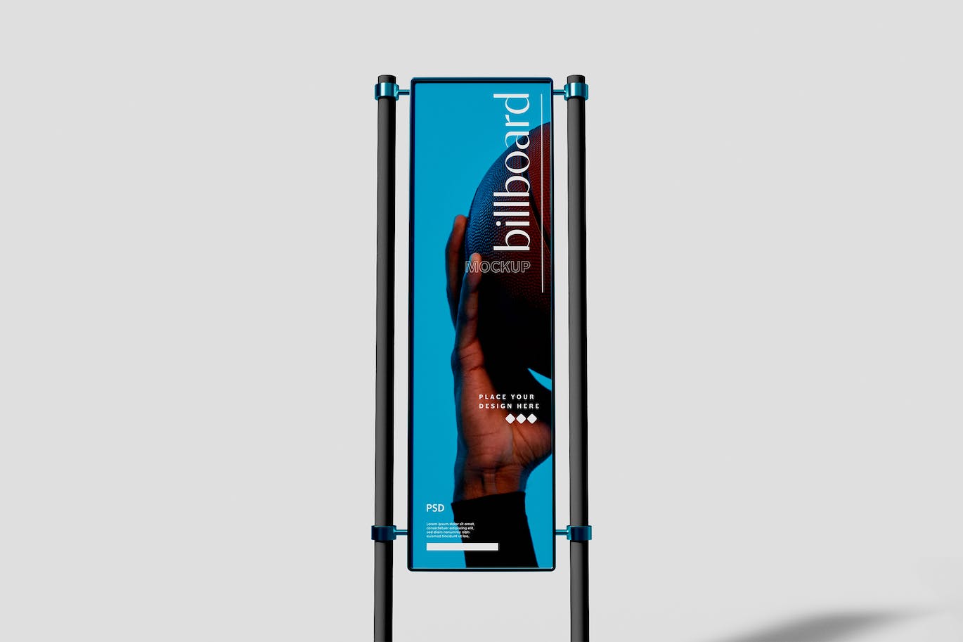 双杆长矩形海报广告牌样机psd模板 Billboard Mockup 样机素材 sucaiwan.com