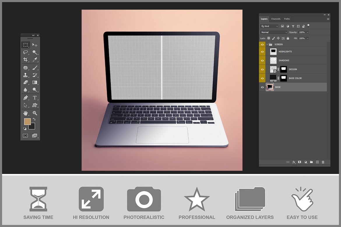 笔记本电脑网站UI展示样机 Laptop Mockup 样机素材 sucaiwan.com