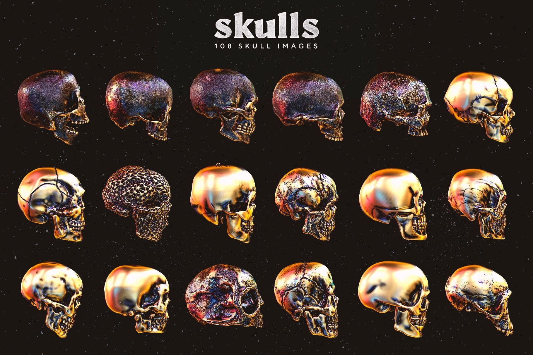 Skulls 108个高分辨率骷髅头骨逼真骨骼金属纹理PNG素材 图片素材 第3张-素材湾丨精选海外优质设计素材资源 Skulls 108个高分辨率骷髅头骨逼真骨骼金属纹理PNG素材 图片素材 sucaiwan.com