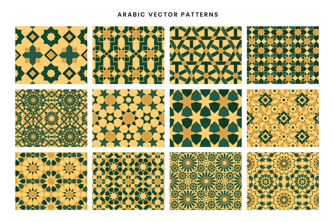 阿拉伯几何作品图案 Arabic Patterns 图片素材 sucaiwan.com