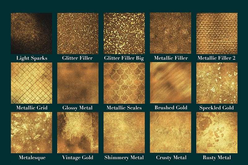 40个金箔金粉纹理Procreate笔刷 笔刷资源 sucaiwan.com