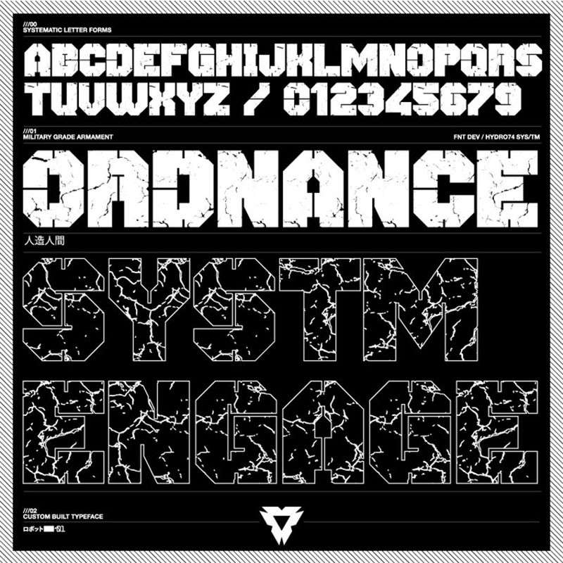 Hordnance现代机甲英文字体 设计素材 sucaiwan.com